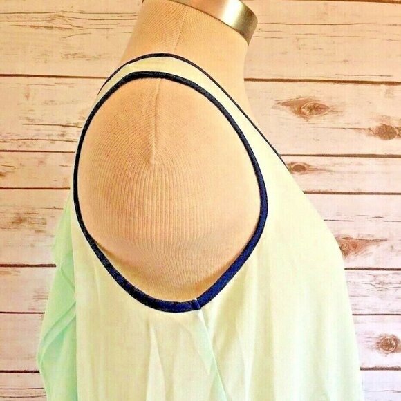 MINE Women Sleeveless Pull-Over Asymmetrical Mint Green Casual Shirt Size Small - Picture 5 of 12
